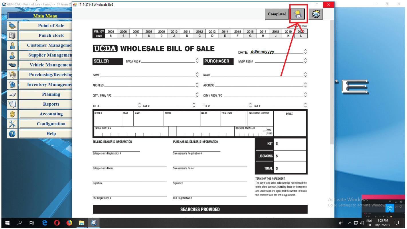 UCDA  sale contract integration 